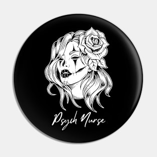 Psych Nurse Day of the Dead Pin