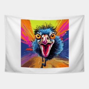 Ostrich Cartoon Pop Art 3 Tapestry