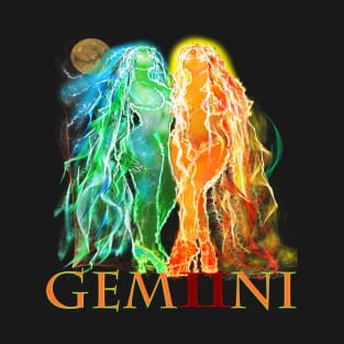 Gemini Zodiac Astrology Artwork Twins T-Shirt