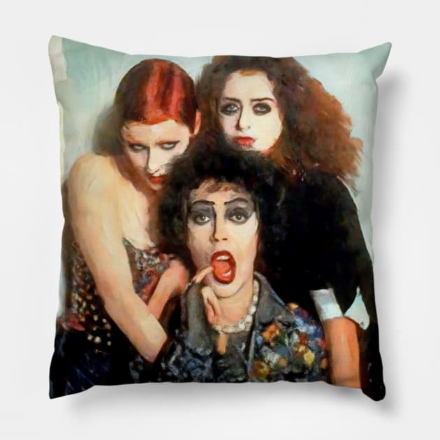 Rocky Horror Painting Style Pillow by williamcuccio