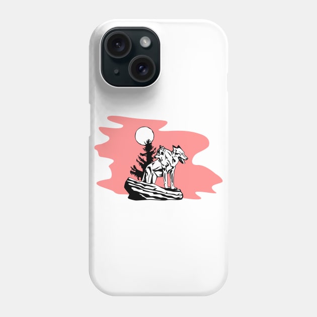 Two-headed Wolf at Dusk Phone Case by Killer Rabbit Designs