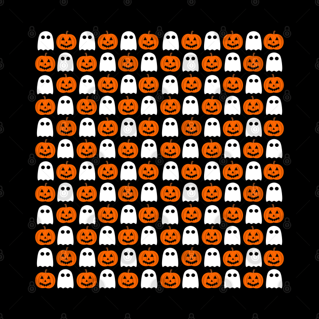 Spooky Ghosts And Pumpkins Pattern by LunaMay