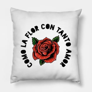 Como la flor - rose design Pillow