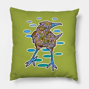 Grumpy army colored bird Pillow