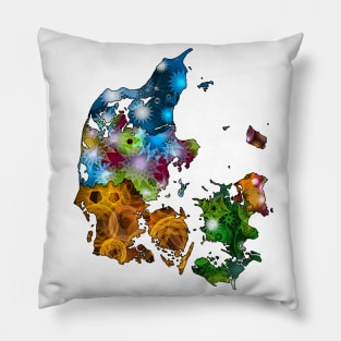 Spirograph Patterned Denmark Regions Map Pillow