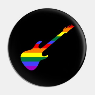 Rainbow Electric Guitar LGBTQ  Pride Colors Pin