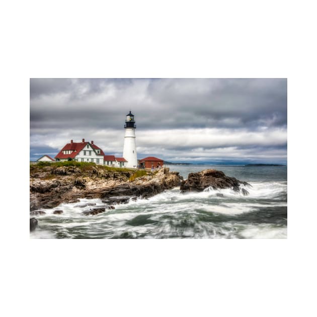 Rough Surf at Portland Headlight by jforno