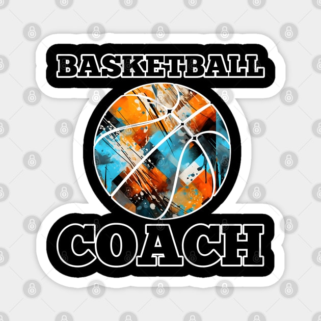 Basketball Coach - Retro Distressed Grunge Magnet by MaystarUniverse