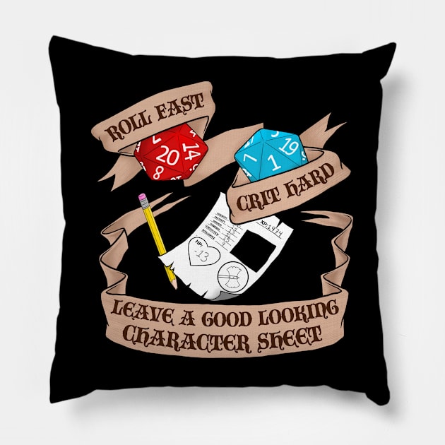 Roll Fast, Crit Hard Pillow by BrianPower