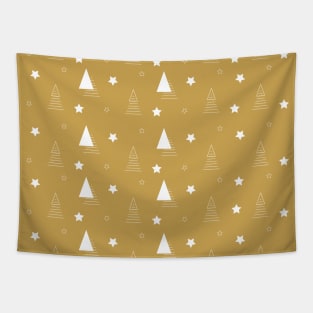 Christmas gold white minimal tree elegant Tapestry