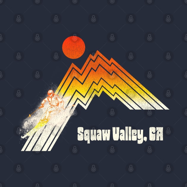 Squaw Valley Tahoe California 70s/80s Retro Souvenir Style Skiing by darklordpug