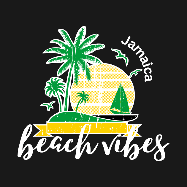 Beach Vibes Jamaican by PurePrintTeeShop