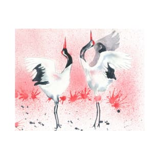 Japanese dancing cranes T-Shirt