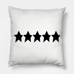 Five Black Stars Minimal Graphic Art Pillow