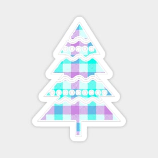 Light Tartan Yule Christmas Tree Magnet