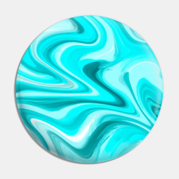 Aqua Blue Marble Swirl Pin by Lady Lilac