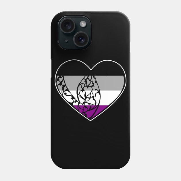 Asexual Flag LGBT+ Heart Phone Case by aaallsmiles