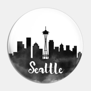 Seattle watercolor Pin