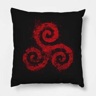 Teen Triskelion Red Ink Pillow