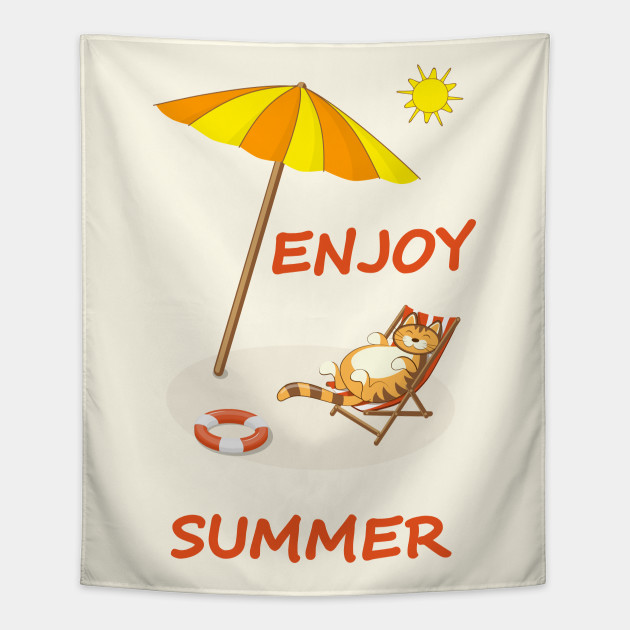 enjoy summer with funny cat