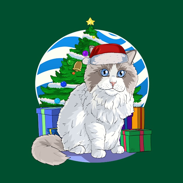 Ragdoll Cat Santa Christmas Gift by Noseking