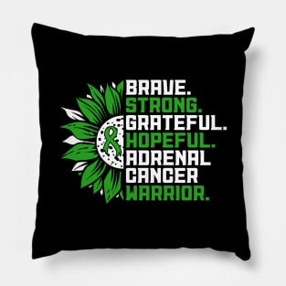 Adrenal Cancer Awareness Sunflower Adrenal Cancer Warrior Pillow