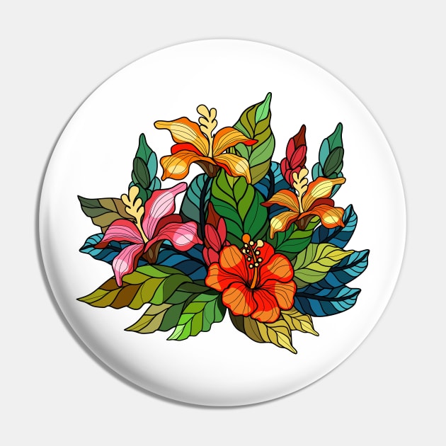 Hibiscus in stained glass style Pin by Maria Zavoychinskiy 