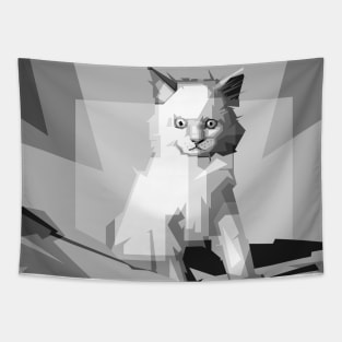 cat grayscale Tapestry