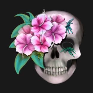 Flower Skull with Spiders T-Shirt