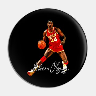Hakeem Olajuwon The Dream Basketball Legend Signature Vintage Retro 80s 90s Bootleg Rap Style Pin