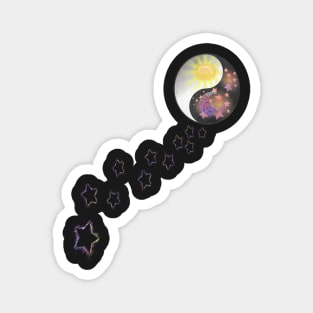 Yin & Yang Moon, Sun & Stars Graphic Art Spiritual Gifts Magnet