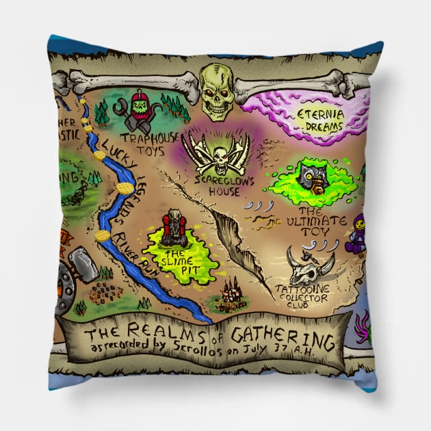 Scareglow’s House Blue Map Pillow by scareglow