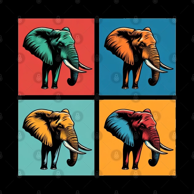 Vibrant Pop Art Elephant T-Shirt - Wear Art on Your Sleeve! by PawPopArt