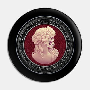 Gothic Cameo Skull Burgundy. Pin