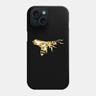 Flying gold polygonal bee Phone Case