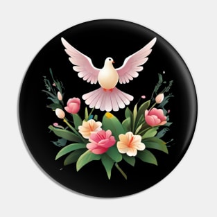 Easter Dove with Spring Vibes Pin
