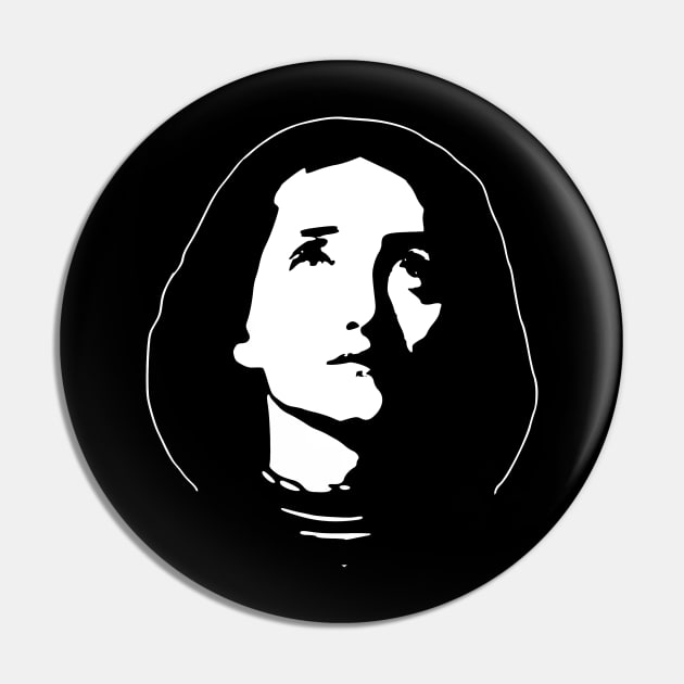 Jeanne Darc White On Black Pin by Nerd_art