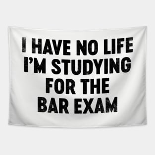 I Have No Life I'm Studying For The Bar Exam (Black) Funny Tapestry