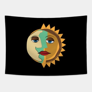 Sun and Moon Picasso Style Tapestry