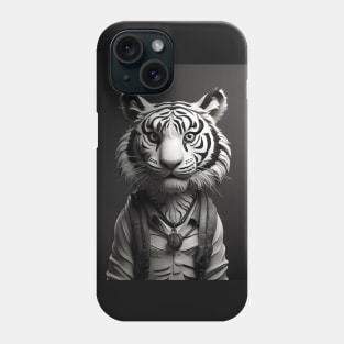 Funny black and white tiger Phone Case