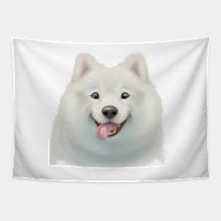 Cute Samoyed Drawing Tapestry