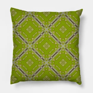 Lime Green Background with Maroon Diamond Pattern - WelshDesignsTP003 Pillow