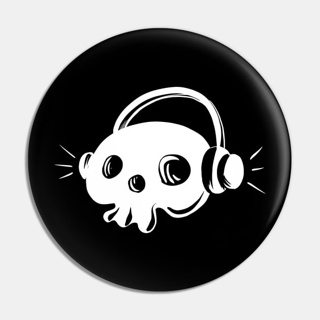 Music Skull Pin by fakeface