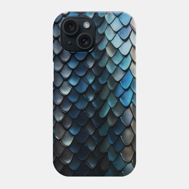 Blue Dragon Scales - Pattern Design Phone Case by Pattern Wonderland 