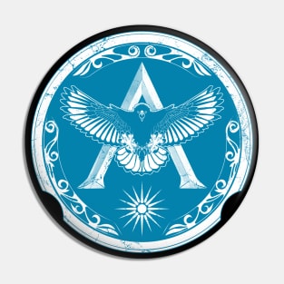 Greek Eagle Shield with Spartan Lambda and Sun of Vergina Pin