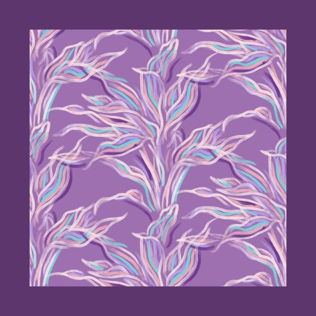 Lilac Funky Leaves by Carolina Díaz