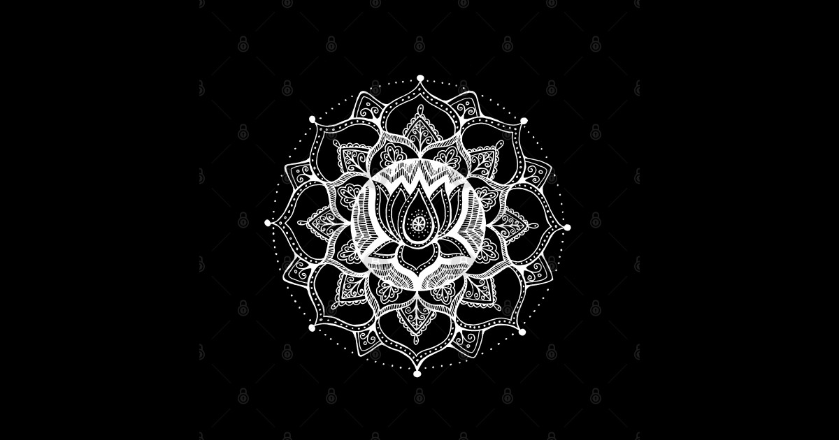 Black & White Lotus Flower Lotus Flower Sticker TeePublic