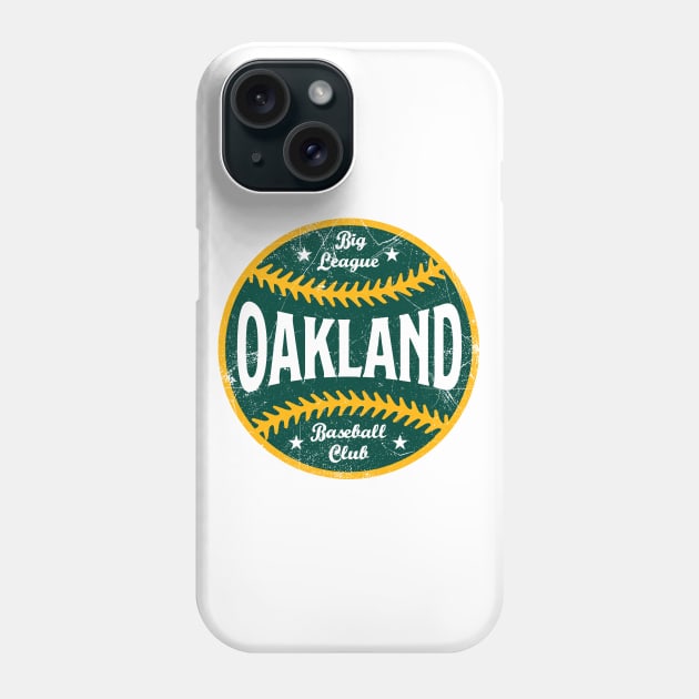 Oakland Retro Big League Baseball - White Phone Case by KFig21