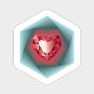 Ruby heart and Diamond soul pattern Magnet