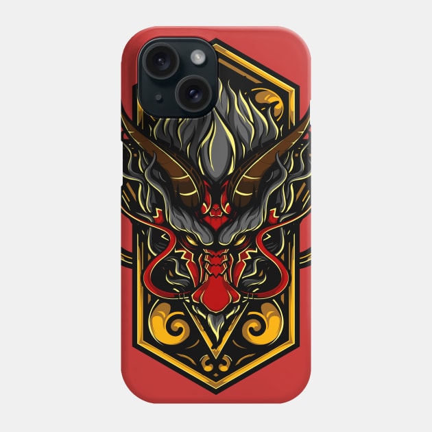 Red Dragon Head Phone Case by djankrixzstudio